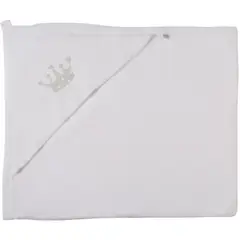 SOFT BABY LUXURY COTTON - TOALLA SOFT RECIEN NACIDO CORONA GRIS PUNTOS BLANCO