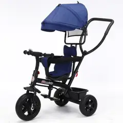 360 - Triciclo para Niños con Barra de Empuje Azul
