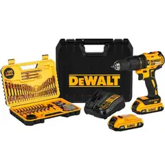 DEWALT - Taladro Percutor 1/2" 20 V 1750 Rpm XR + Set 100 Pzs DCD7781S2A-B2