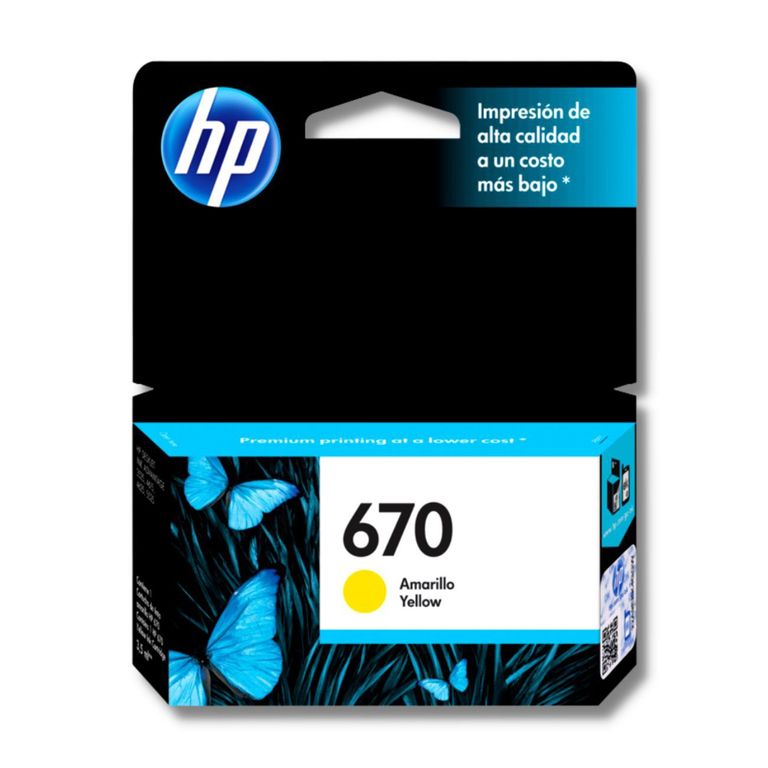 CARTUCHO DE TINTA 670 AMARILLO (CZ116AL) - GENUINO