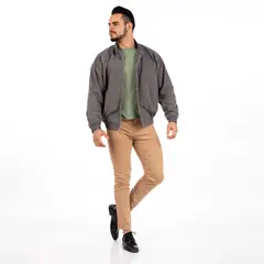 KAEROSHY - Casaca Legant Hombre Cuello Chino - Gris oscuro