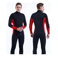 GENERICO - Wetsuit L cierre pecho neopreno 3mm negro rojo