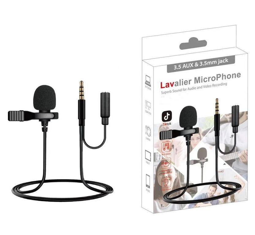 Micrófono Solapero Plug Aux - 35mm - Para Celulares y Tablets