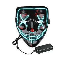 GENERICO - Máscara La Purga Led Halloween Fiesta Carnaval Celeste