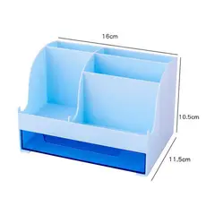 GENERICO - Organizador de escritorio con cajón y stickers - CELESTE