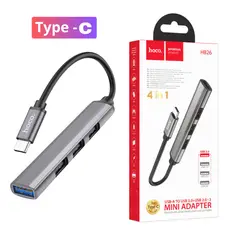 HOCO - Hub Adaptador Multipuerto Tipo-C a USB 4 en 1 para Laptop Macbook