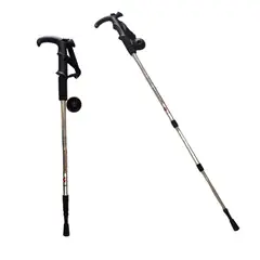 GENERICO - Bastón Trekking Mango L Con Roseta Viaje Montañas Plateado