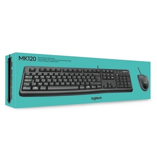 Kit Teclado Mouse Mk120 Cable Usb Sp Black