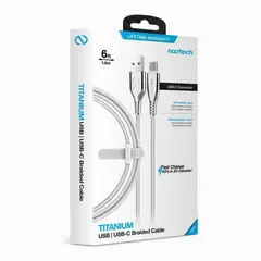 NAZTECH - Cable de titanio - - usb to usb-c - 18mt - iphone - samsung