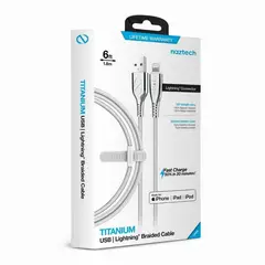 NAZTECH - Cable de titanio - usb to lightning - 18mt - iphone - silver