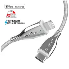 NAZTECH - Cable de titanio - usb-c to lightning - 18mt- iphone - silver