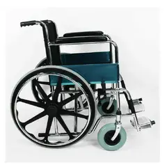 GENERICO - SILLA DE RUEDAS CROMADA STANDAR LLANTAS TODO TERRENO