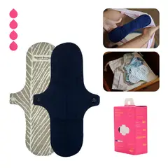 BAMBOO BALANCE - Toalla Higiénica Femenina de Tela - Unidad - Nocturna - Azul