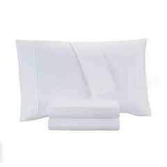 ISATEX HOME - Juego De Sábanas De Algodón Pima 200 Hilos King Blanco