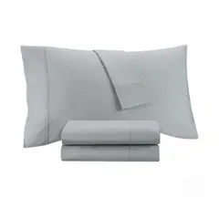 ISATEX HOME - Juego De Sábanas De Algodón Pima 200 Hilos Plomo 1.5 plaza