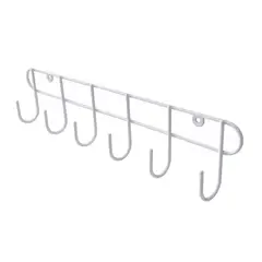 MAS CASA MOBILIARIO Y ACCESORIOS - Percha plastificada color blanco con 6 ganchos de 40 cm de largo