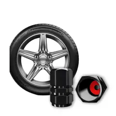 GENERICO - Tapa metalizada para Pitón de Llanta - Negro x2 Unds