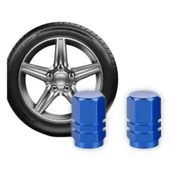 GENERICO - Tapa metalizada para Pitón de Llanta - Azul x2 Unds