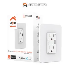 NEXXT SOLUTIONS - Tomacorriente de pared inteligente con puerto USB y conexión Wi-Fi