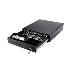 JPSYSTEMS - Gaveta cajón para guardar dinero metálico caja registradora 33.5x36.8x8cm 4 pisabilletes M330S