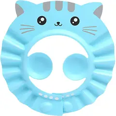 GENERICO - Gorro de Baño Gatito con Protector de Orejitas Celeste