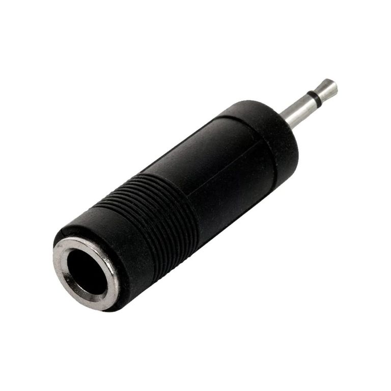 Adaptador de Audio de Plug 35mm a Jack 63mm Negro Mono