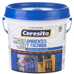 CERESITA - LATEX AMBIENTES Y FACHADA BLANCO OSTRA 1GL