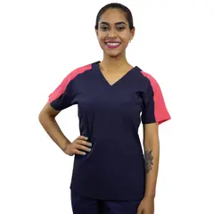 TWELVE - -conjunto scrub Kaia - coral/ azul marino