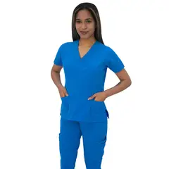 TWELVE - -conjunto scrub cruzado v - azur o azul italiano