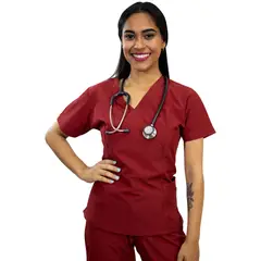 TWELVE - -conjunto scrub cruzado v - rojo vino