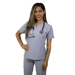 TWELVE - -conjunto scrub corazón - plomo plata