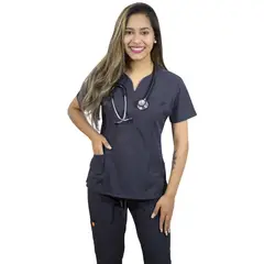 TWELVE - -conjunto scrub corazón - plomo oscuro