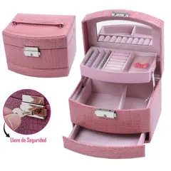 SM - Organizador de joyas 3 niveles grande con llave