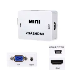 GENERICO - Adaptador Convertidor Vga A Hdmi Caudio Fullhd 1080p