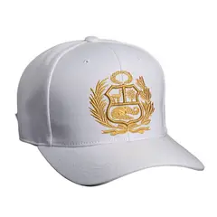 TODO GORROS PERU - Gorra Perú blanca con escudo dorado -