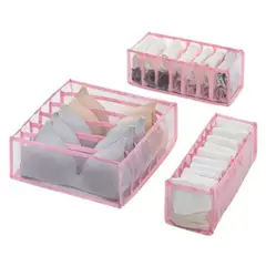 MEGIMPERU - Organizador de Ropa Interior Set X 3 Rosado