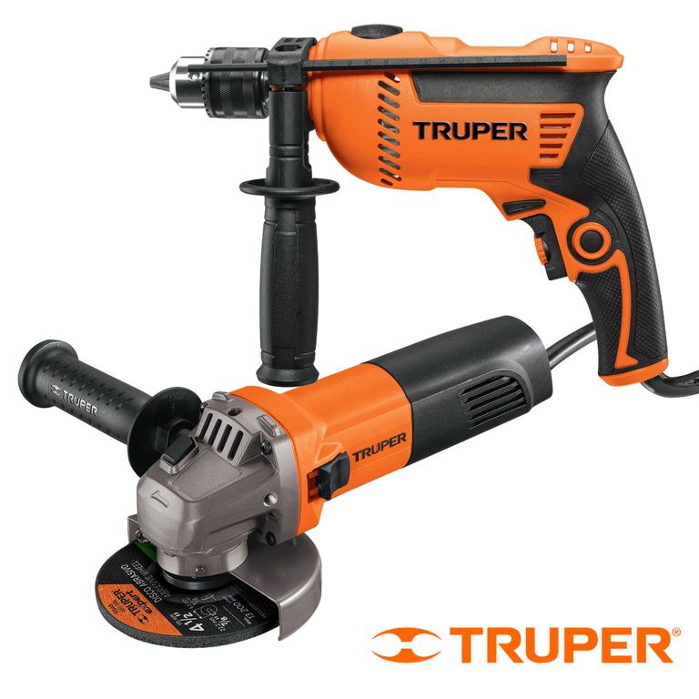Taladro Percutor 1/2" 600W + Amoladora 4 1/2" 800W