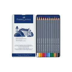 FABER-CASTELL - Colores Goldfaber x12 Acuarelable Estuche de Metal