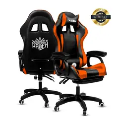 XION - Silla Gamer Raven 135 Grados Posapies Naranja