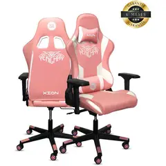 XION - Silla Gamer Modelo Enigma 180º con Posapies y Posabrazos Rosada