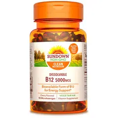 SUNDOWN - Vitamina B-12 - 5000 mcg. sublingual sabor a cereza SD
