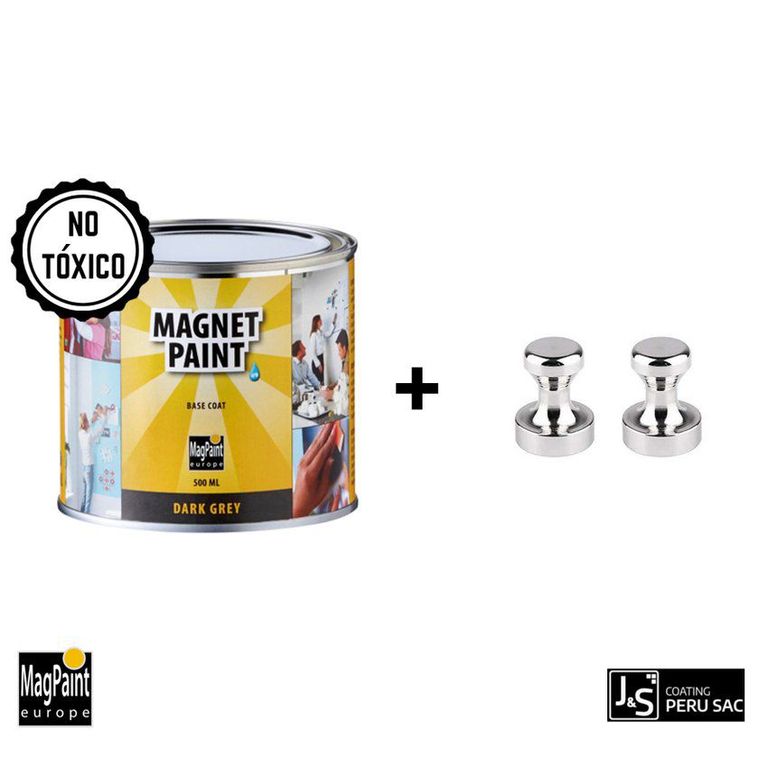 Pintura efecto magnetico magnetpaint 0.5l + 2 imanes de neodimio