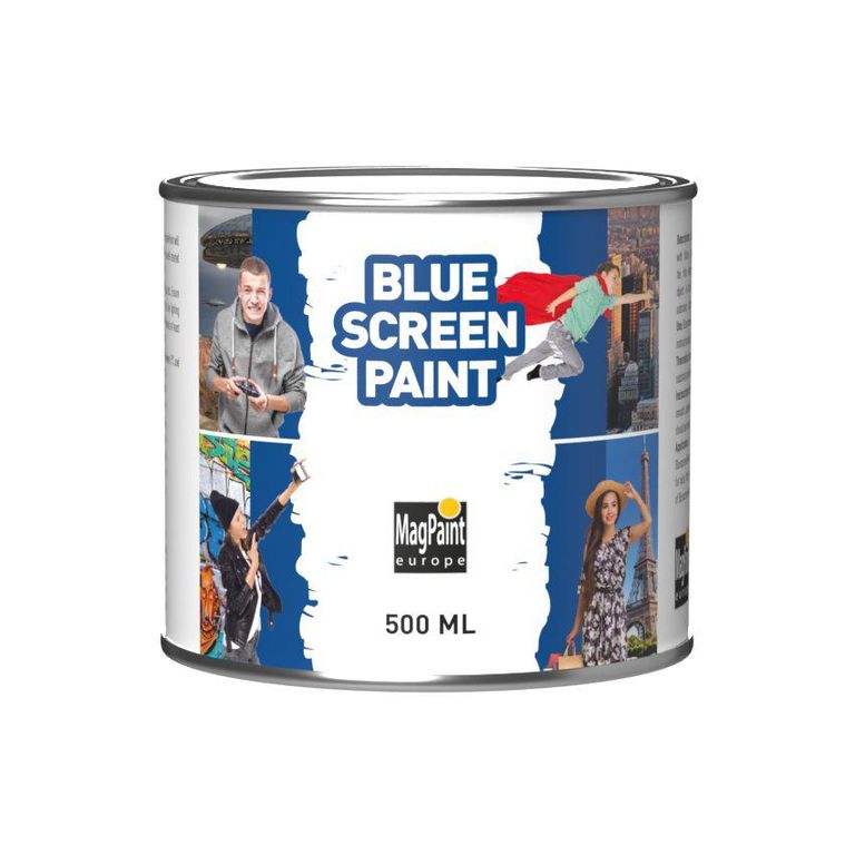 Pintura pantalla azul blue screen para chromakey 500ml azul