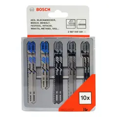 BOSCH - Set 10 Hojas Mixtas para Calar Madera HSS x4 y HCS x6