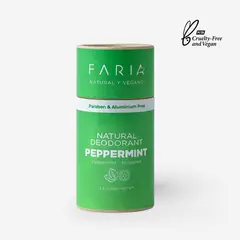 FARIA NATURALS - Desodorante Sin Aluminio Natural y Vegano Menta Bergamota