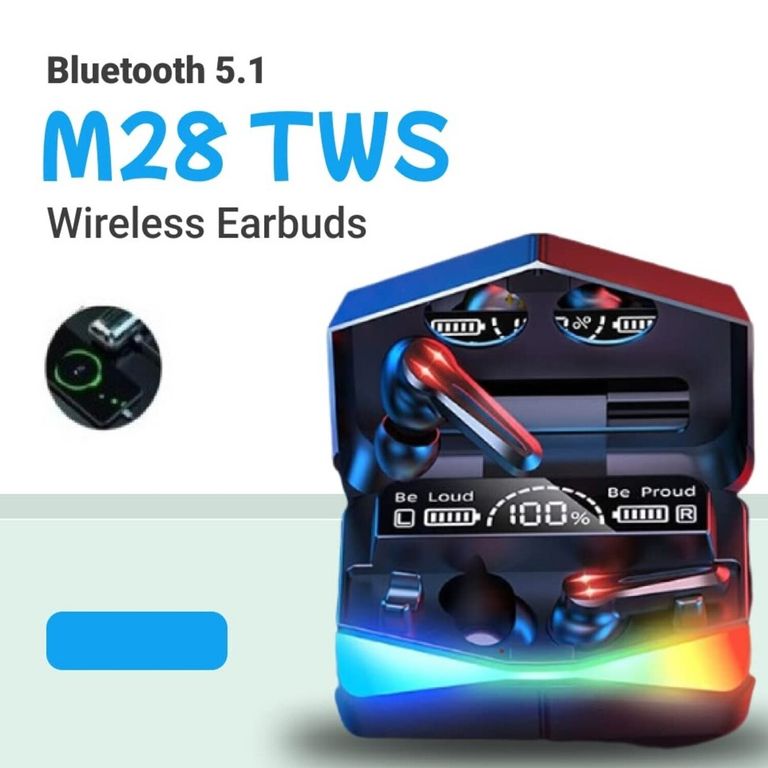Audífonos M28 Bluetooth Gamer Con Micrófono Powerbank v5.3