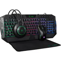 VSG - Kit Gamer Crux 4 en 1 Teclado + Mouse + Audífonos + Pad