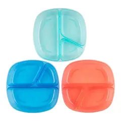 DR BROWNS - Pack de 3 Platos con División para Bebés/Niños