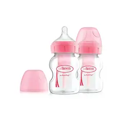 DR BROWNS - Set x2 Biberones Boca Ancha 5 oz color Rosado