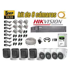 HIKVISION - CÁMARAS SEGURIDAD KIT 8 5MP + DISCO 1TB COMPLETO HDMI